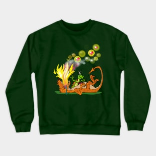 Little Dragon tickling bigger dragon Crewneck Sweatshirt